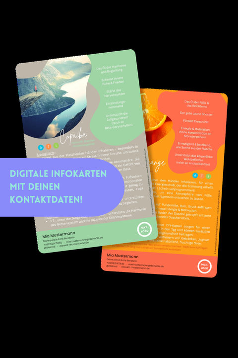 Bild: Digitale Infokarten mit Deinen Kontaktdaten