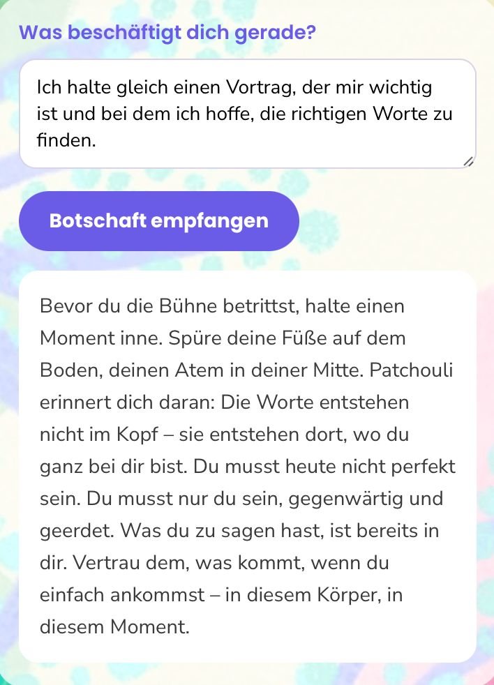 Funktion Persönliche Botschaft in der Web-App