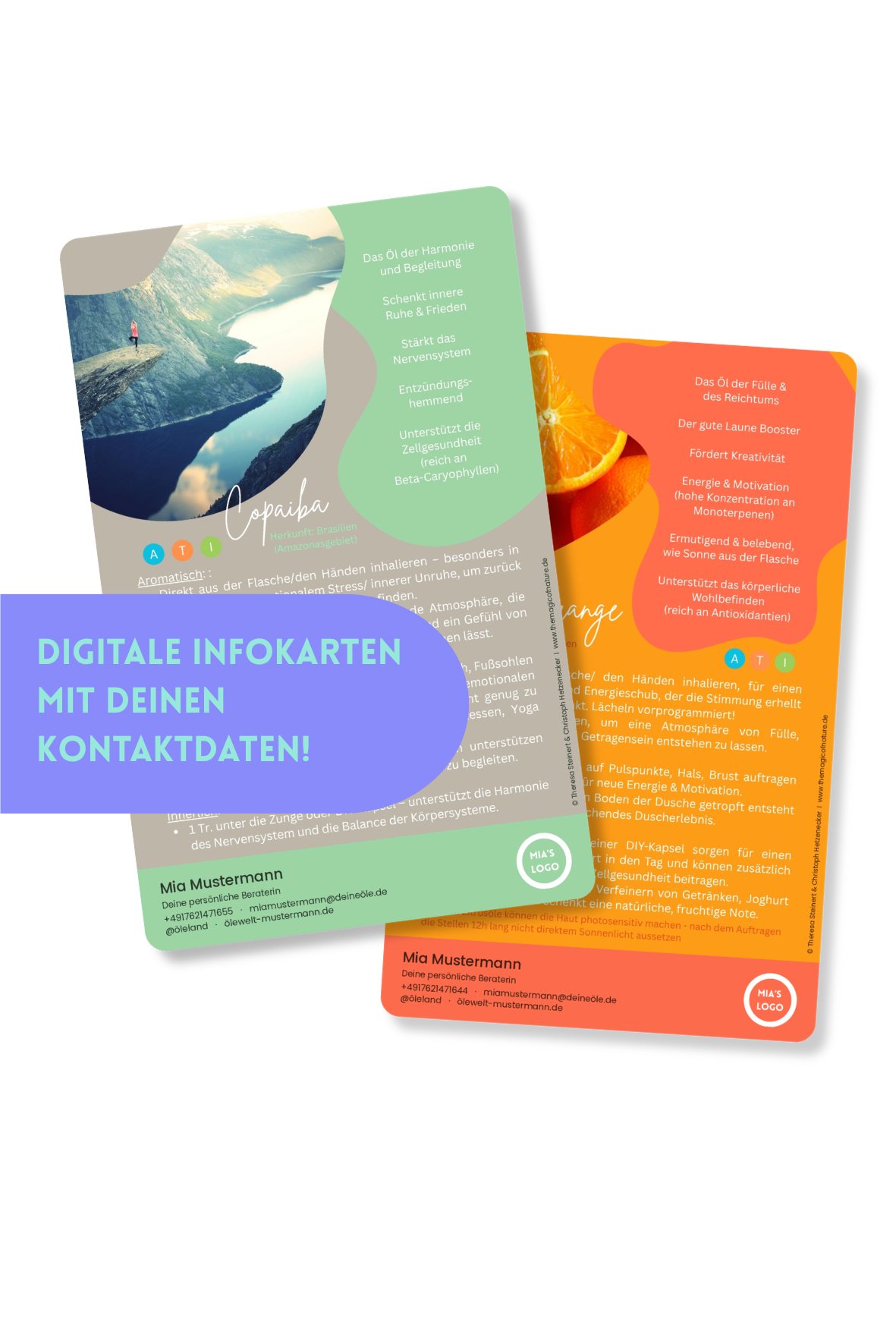 Digitale Infokarten mit Deinen Kontaktdaten