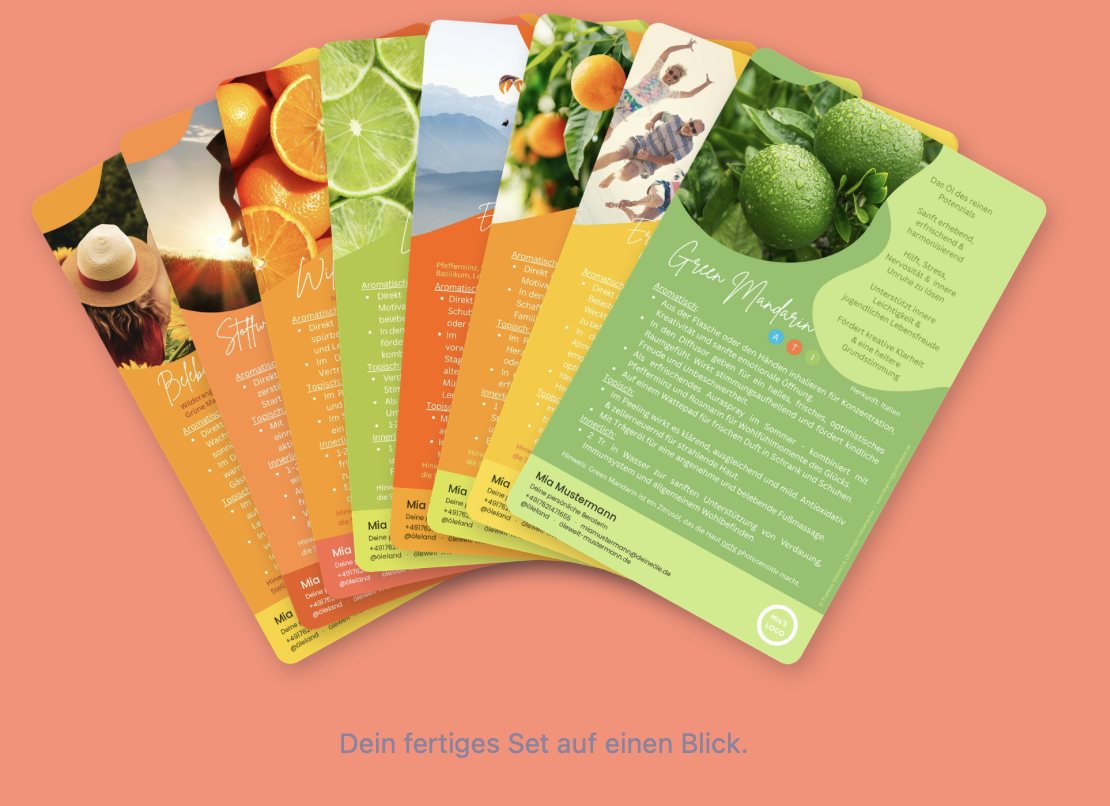 Infokarten-Set auf einen Blick