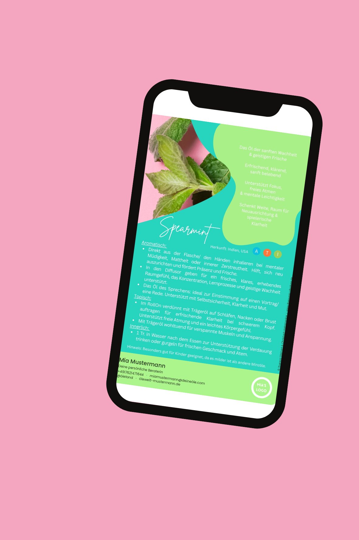 Infokarte auf dem Smartphone