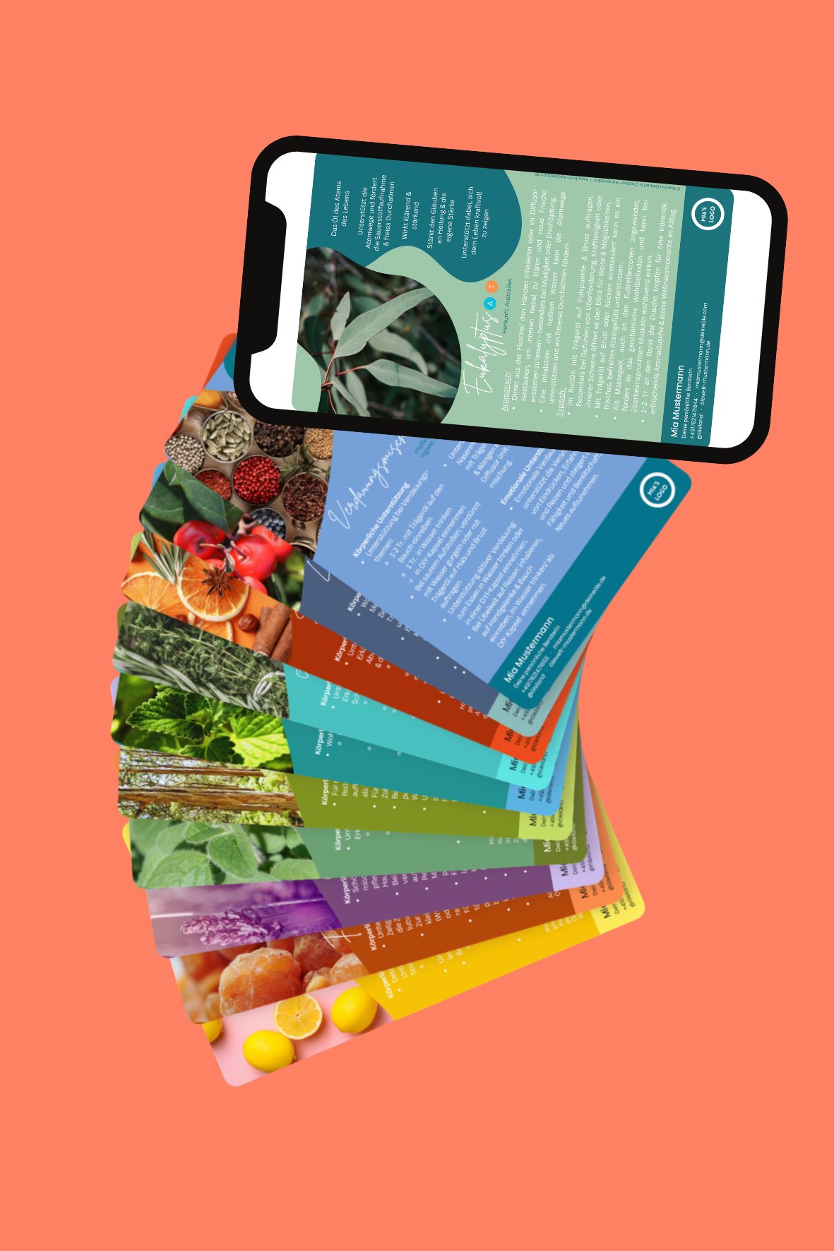 Digitale Infokarten zu ätherischen Ölen