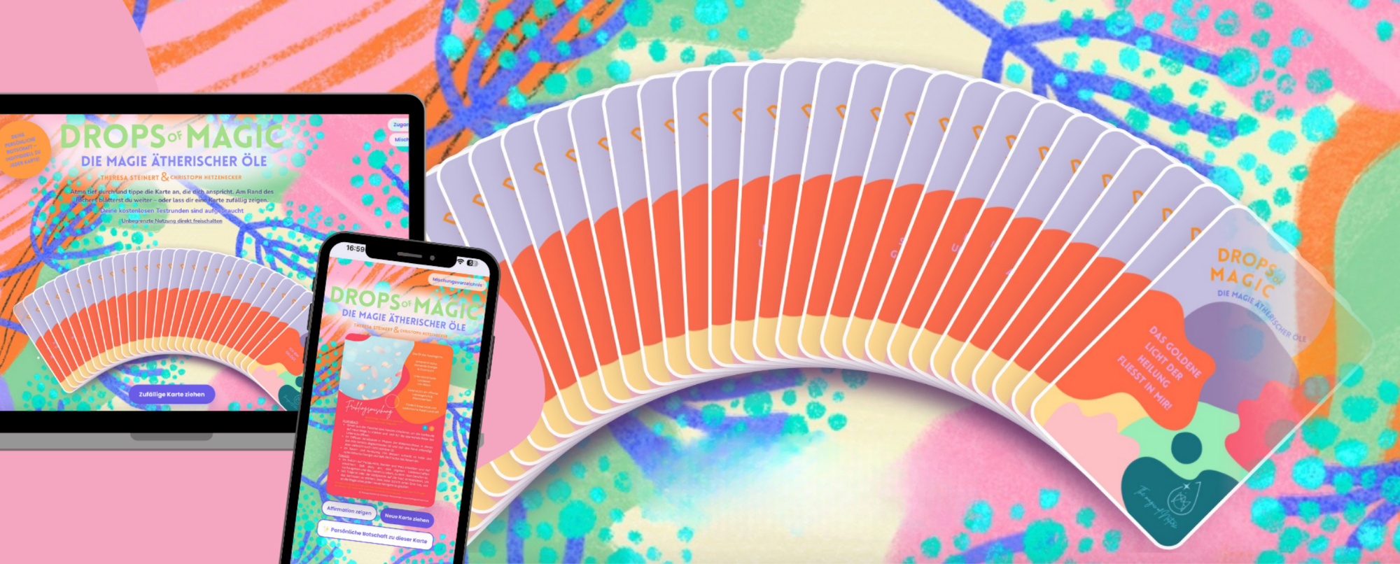 Das Kartendeck Drops of Magic als Web-App